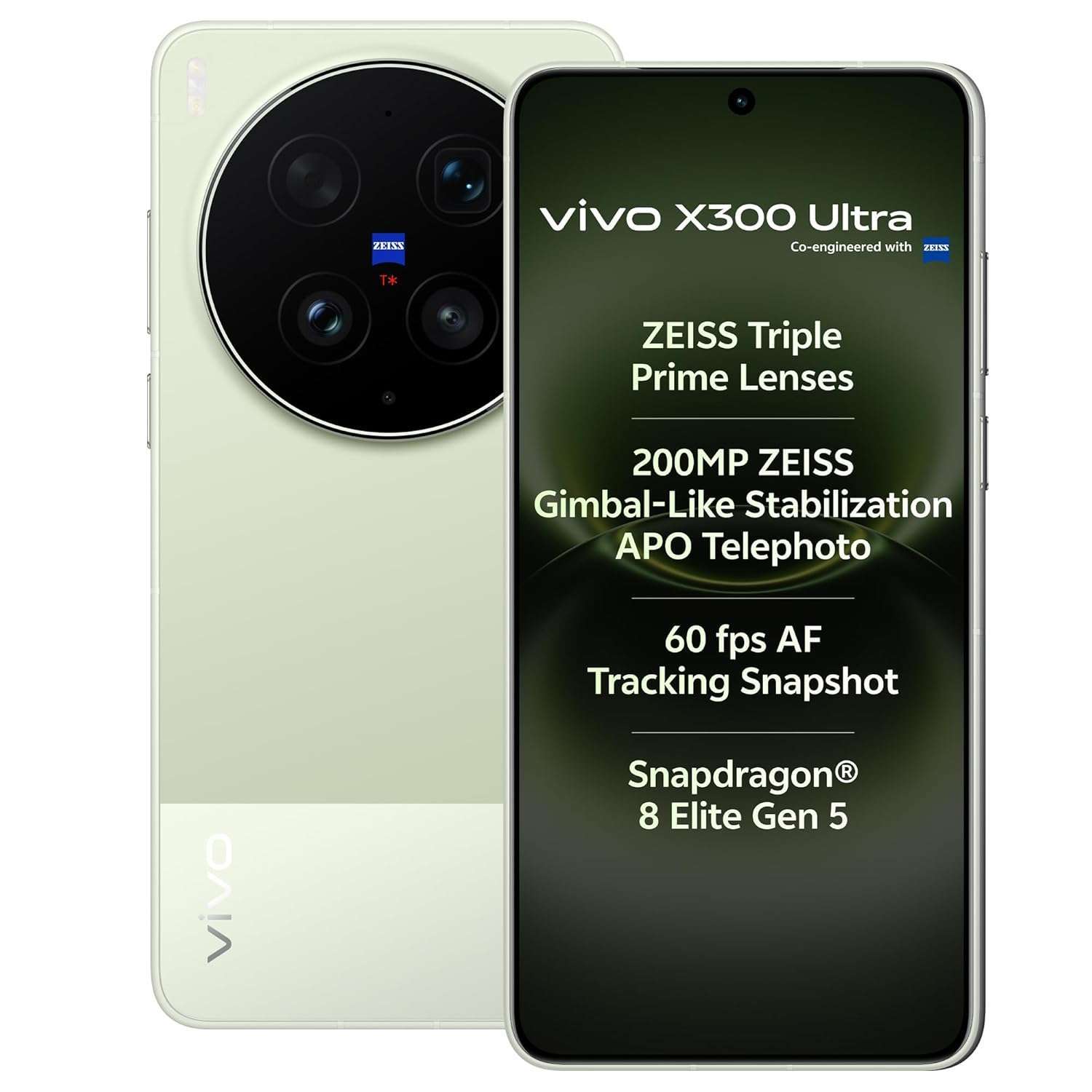 Vivo X300 Ultra 5G Green Dual SIM 16GB RAM 1TB – 200MP ZEISS Camera, 2K AMOLED Display, Snapdragon 8 Elite Gen 5, 6600mAh Battery, IP69