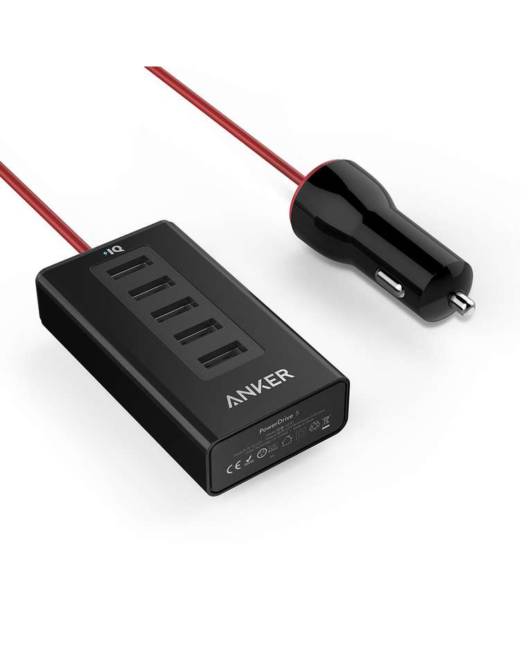 Anker PowerDrive 5 50W 5-Port Car Charger Black (A2311H22)
