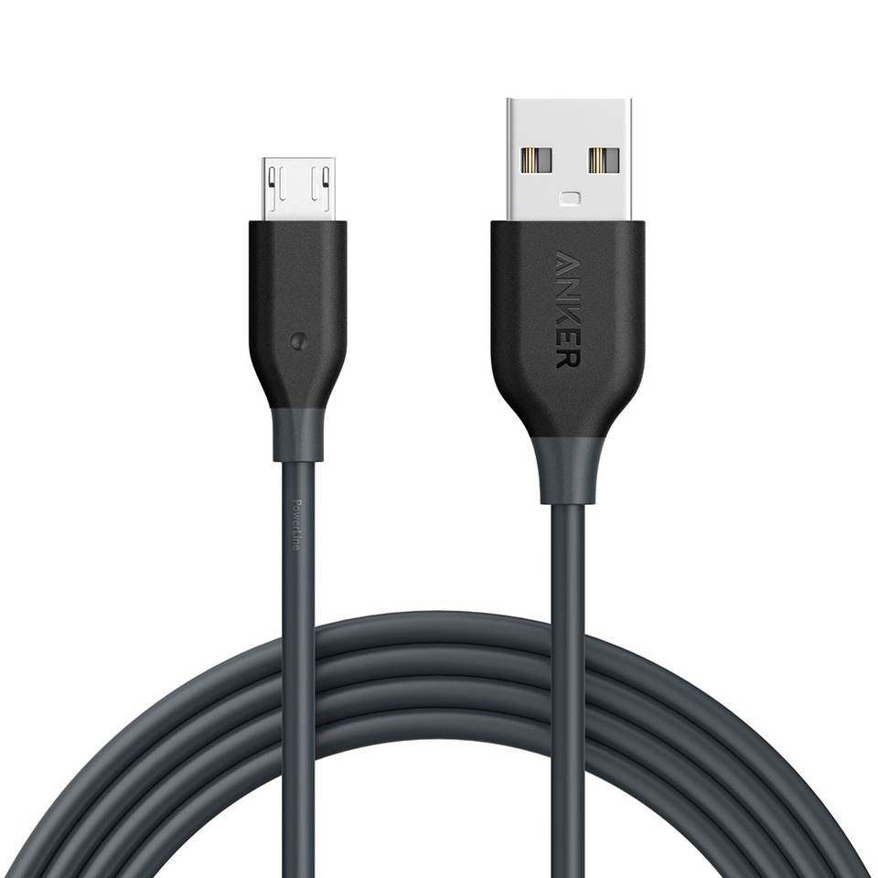 Anker PowerLine Micro USB Cable 6ft - Black (A8133H12)