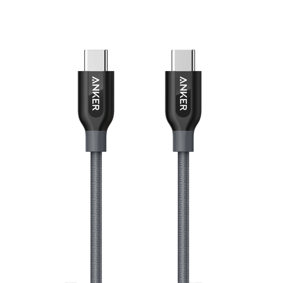 Anker Powerline+ USB-C to USB-C 2.0 Cable 3ft UN with Pouch - Gray (A8187HA1)