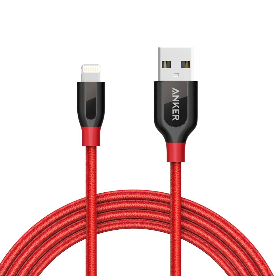 Anker PowerLine+ Lightning Cable 6ft - Red (A8122H92)