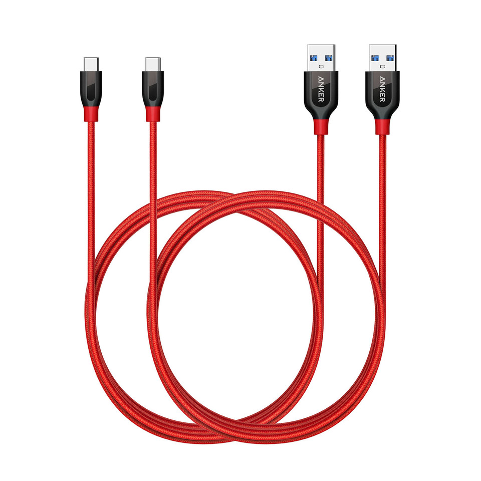 Anker Powerline+ USB-C to USB 3.0 Cable 6ft UN - Red (A8169H91)