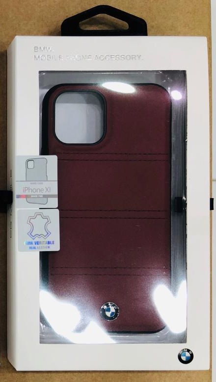 Bmw Leather Hard Case With Horizontal Lines Apple Iphone 11 Pro Max Burgundy
