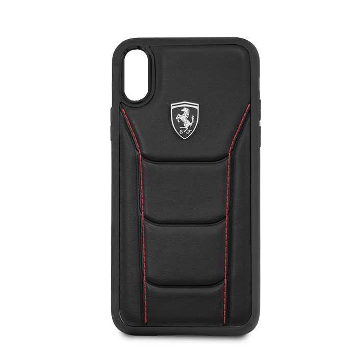 Ferrari Heritage 488 Genuine Leather Hard Case for iPhone Xr - Black