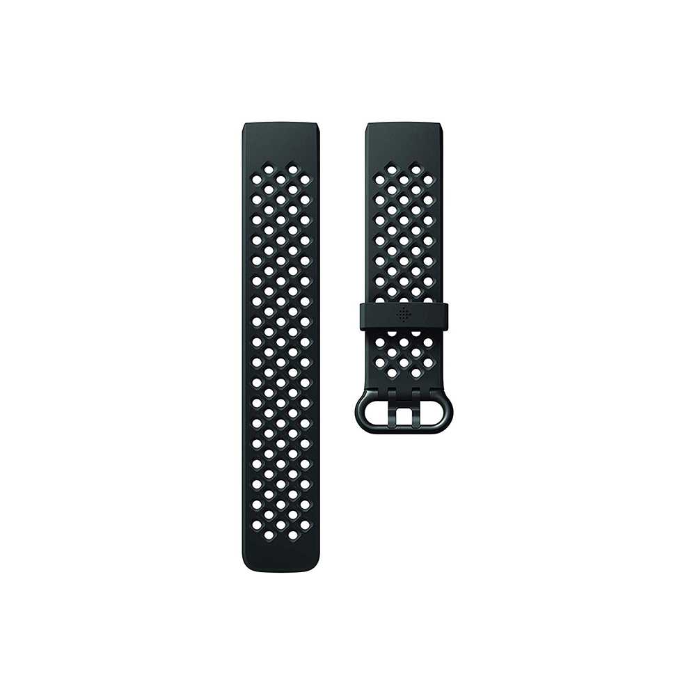 Fitbit Charge3 Silicone Sport Band - Black ( S ) (FB168SBBKS)