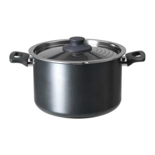 SKÄNKA Pot with lid, grey, 5 l