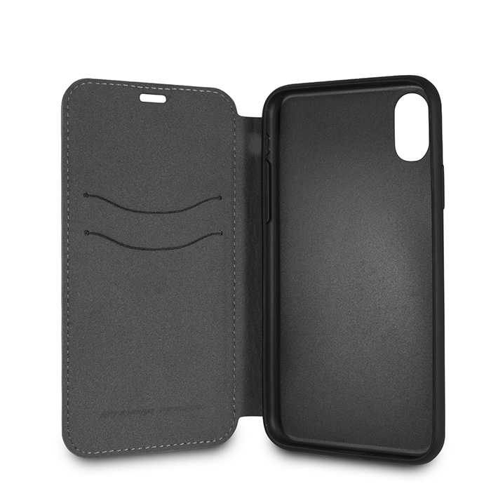 Ferrari Urban Off Track Leather Book Type Case For Iphone X Navy
