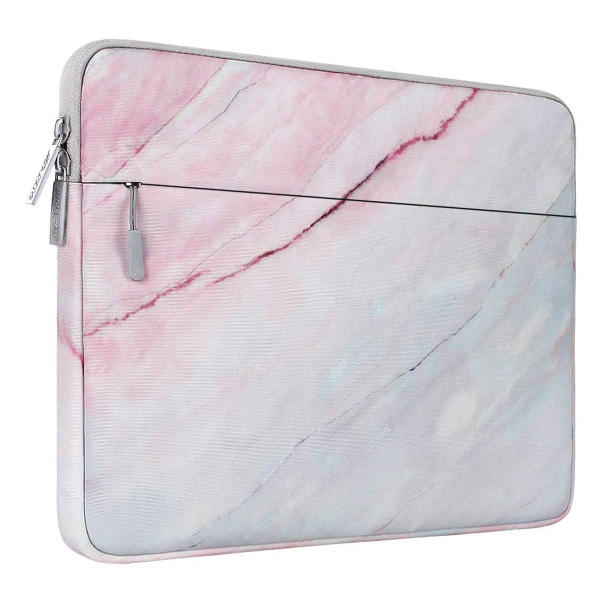 MOSISO Canvas Marble Pattern Laptop Sleeve Case Cover Bag 13 Inch- Pink & Blue