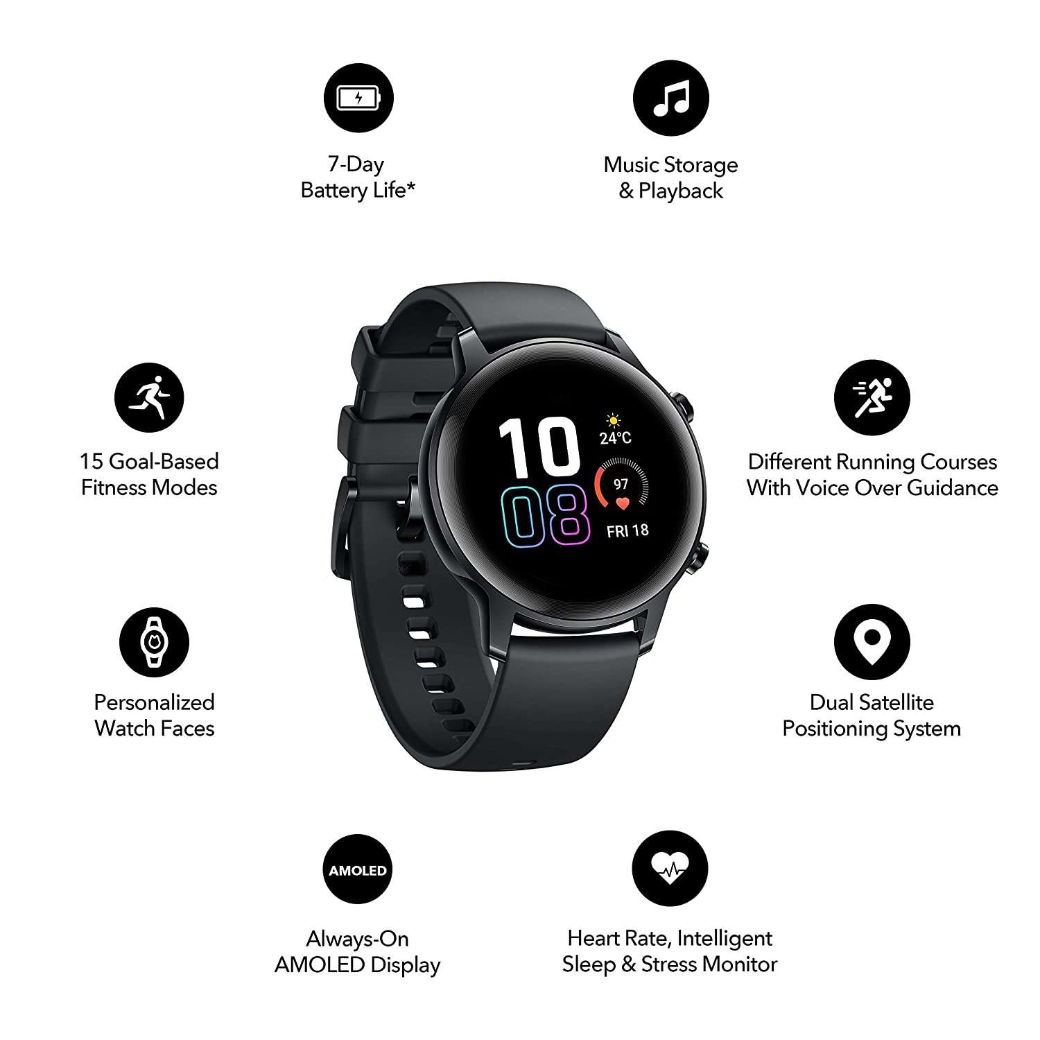 Magic watch 2 подключение к телефону Honor MagicWatch 2 Agate Black