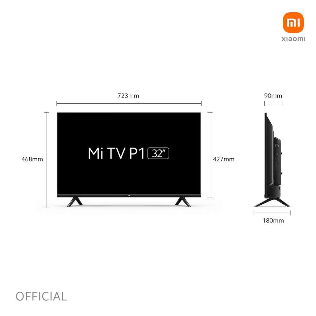 Xiaomi Mi TV P1 32" 4K UHD Smart Android TV Black