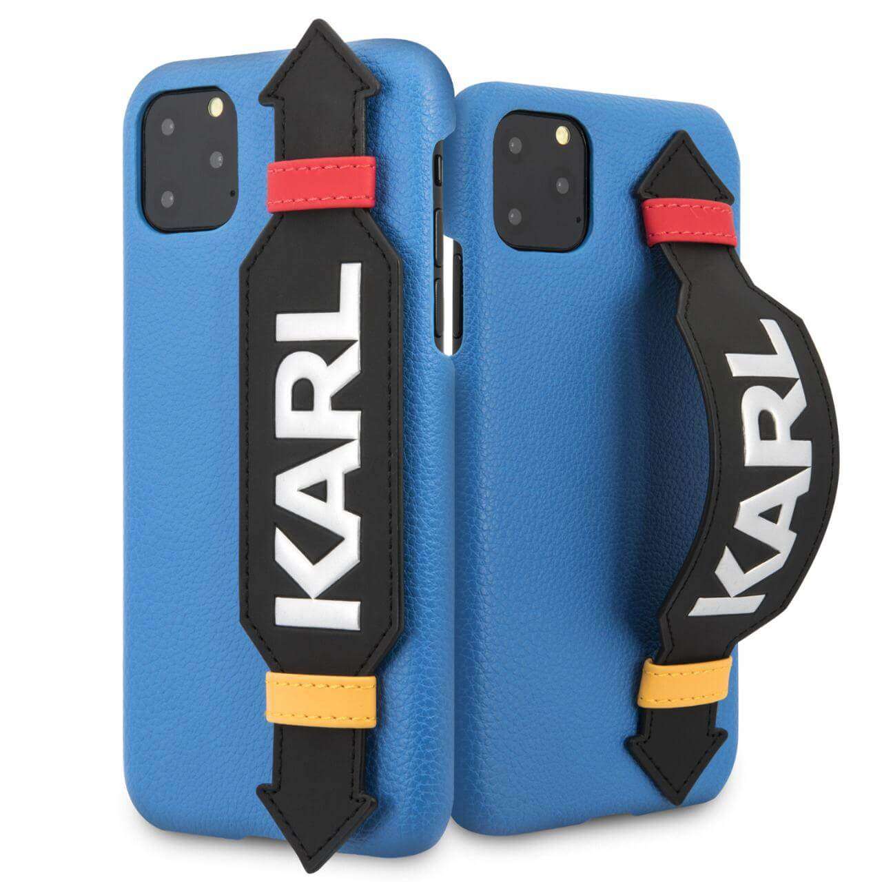 Karl Lagerfeld PU Hard Case with Strap For iPhone 11 Pro Max - Blue